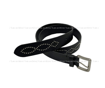 35mm real leather stud belt